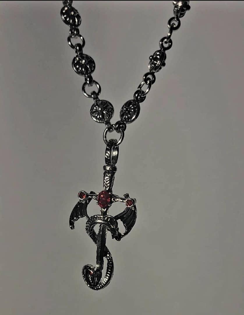 Crimson Serpent Blade Necklace