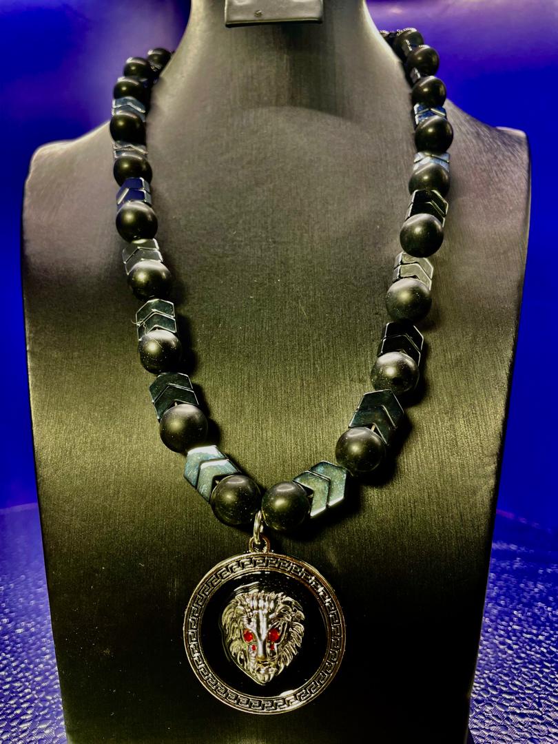 Crimson Eye Lion Necklace